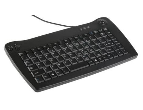 Miniklawiatura kulkowa przewodowa, kolor: Czarny, PS/2, QWERTY (Wielka Brytania), RS PRO