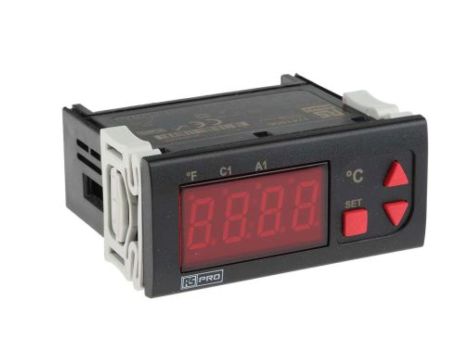 Regulator temperatury wł./wył. 2-wyjściowy, Uz 230 V AC, 77 x 35mm