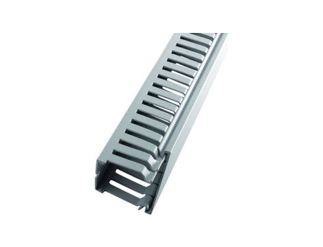 Koryto kablowe Szary Tworzywo PC/ABS bez zawartości halogenu Otwarty Koryto panelowe z otworami 25 mm 50mm 2m RS PRO