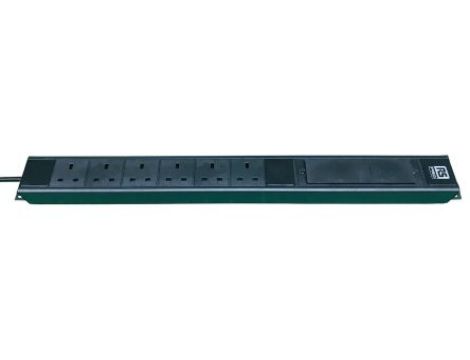 Przedłużacz 6-gniazd 250 V AC BS4343/EN60309 230V-16A Czarny Typ G 3m 1617256