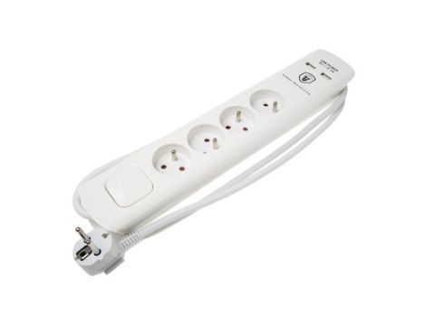 1.5m Przedłużacz 1,5 mm 4 gniazda 250 V Biały Tak Listwa z gniazdami