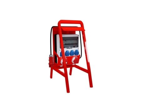 Rozdzielnica budowlana na stojaku zabezpieczenia Siemens pTD-S/FI 32A 16A 4x230V SET gniazda Mennekes Schuko Doktorvolt 6221