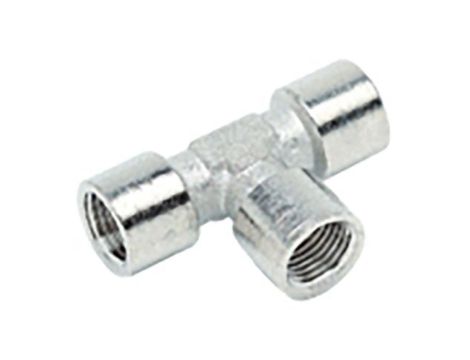 Pneumatyczny adapter teowy gwintowany, Mosiądz, 75 bar Niklowane, 176-1061 /10szt./