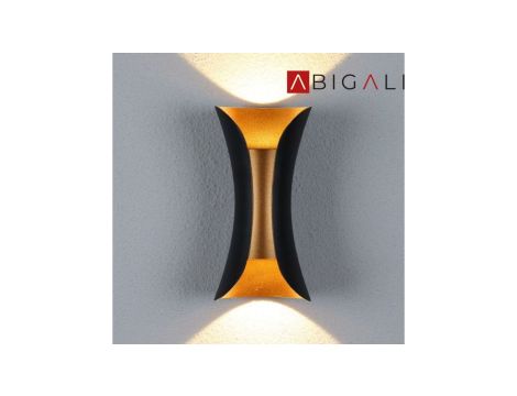 Abigali Kinkiet Black-Gold 2x5W 3000K, ABIGALI-KMG2X5WW