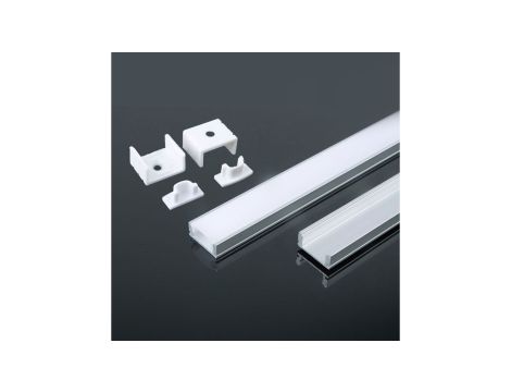 Profil nawierzchniowy aluminiowy Mleczny do taśm LED 2000x17,4x7mm 3355