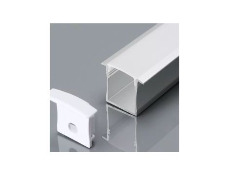 Profil wpuszczany aluminiowy Mleczny do taśm LED 2000x30x20mm 3372
