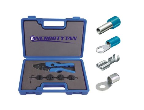 Zaciskarka do kabli z wymiennymi matrycami / Praska do tulejek i końcówek 0,5-16 / zestaw 5 matryc / Z-001