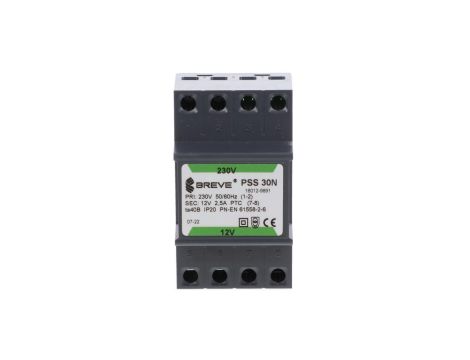 Transformator 1-fazowy modułowy bezpieczeństwa PSS 30N 230/ 12V 2,5A, na szynę DIN, IP20, Ta 40, 16012-9891