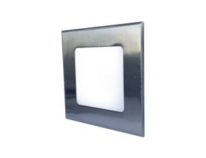 Oprawa downlight LED 6W 370lm 2800K/ciepła IP44/20 kwadratowy do wbudowania matowy chrom LED30 VEGA-S Matt chrome 6W WW GXDW077