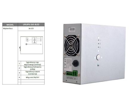 Zasilacz awaryjny 1500VA 900W 60V LiftUPS-1k5-3LED-BC60