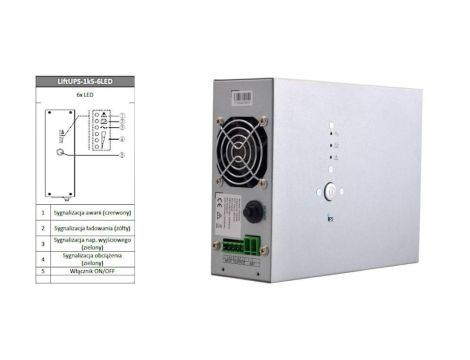 Zasilacz awaryjny 1500VA 900W 60V LiftUPS-1k5-6LED-BC60