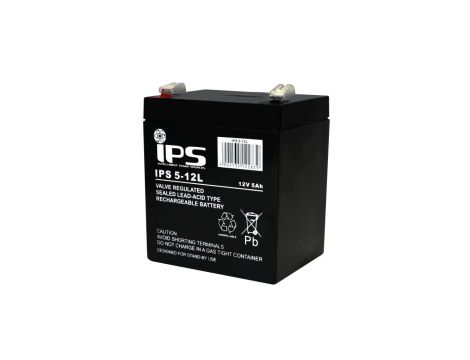 Akumulator VRLA AGM 12V 5Ah (żywotność 6-9lat) IPS 5-12L