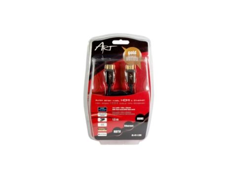 KABEL HDMI 1.4 M/M HQ pozłacany 3m ETHERNET 3D AL-01-3M ART