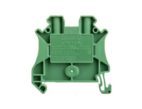 Złączka szynowa 2-przewodowa 4mm2 zielona Ex UT 4 GN 3045156 /50szt./