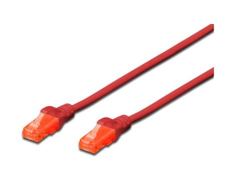 Kabel krosowy (patch cord) RJ45-RJ45 kat.6 U/UTP AWG 26/7 PVC 10m czerwony DK-1612-100/R