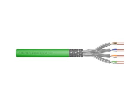 Kabel teleinformatyczny S/FTP kat.8.2 4x2xAWG22 LSOH drut zielony Dca DK-1843-VH-1 /100m/