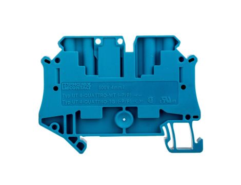 Złączka szynowa rozłączalna 4-przewodowa 4mm2 niebieska UT 4-QUATTRO-TG BU 3073076 /50szt./