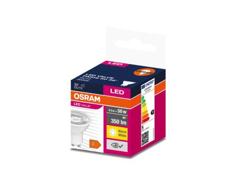 Żarówka LED VALUE PAR16 50 GU10 4,5W 350lm 3000K 830 36st. 4058075598645