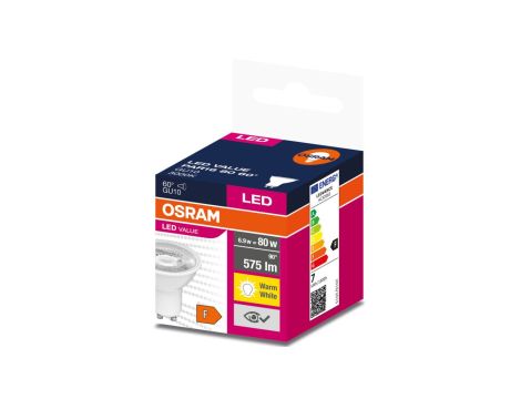 Żarówka LED VALUE PAR16 80 GU10 6,9W 575lm 3000K 830 60st. 4058075599260