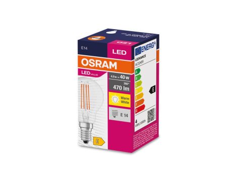 Żarówka LED VALUE CLASSIC P 40 E14 4W 470lm 2700K 827 FIL non-dim 4058075438590
