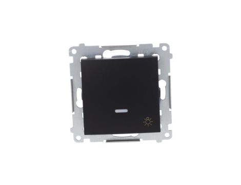 Simon 54 Przycisk światło” z podświetleniem LED (moduł) 10AX 250V szybkozłącza, czarny mat DS1L.01/49