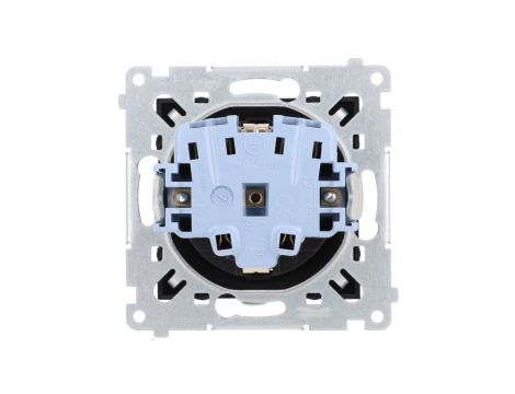 Simon 54 Gniazdo Schuko z przesłonami (moduł) 16A 250V szybkozłącza, czarny mat DGSz1CZ.01/49