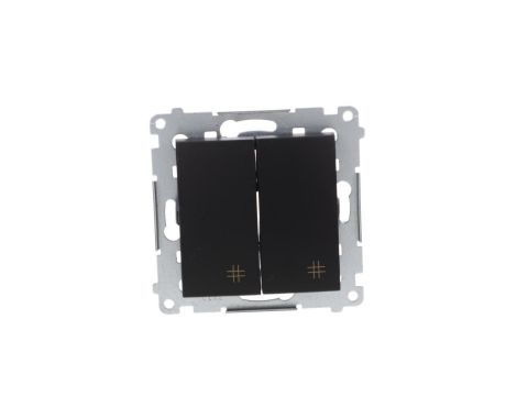 Simon 54 Łącznik krzyżowy podwójny (moduł) 10AX 250V szybkozłącza, czarny mat DW7/2.01/49