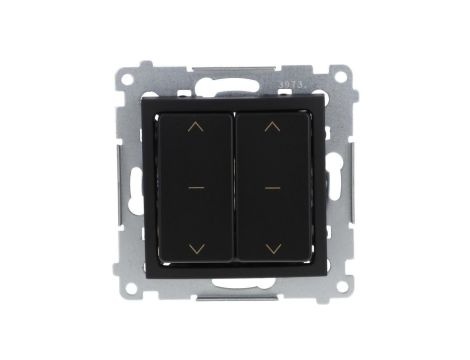 Simon 54 Łącznik roletowy podwójny (moduł) 10A 250V szybkozłącza. W komplecie z pierścieniem dekoracyjnym czarny mat DZW2.01/49