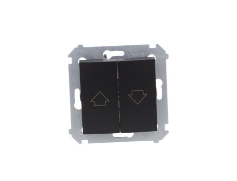 Simon 54 Przycisk roletowy do sterowania roletą z wielu miejsc (moduł) 10AX 250V zaciski śrubowe czarny mat DZP1W.01/49