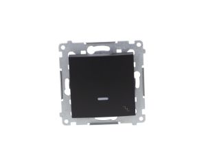 Simon 54 Łącznik schodowy z podświetleniem LED (moduł) 10AX 250V szybkozłącza, czarny mat DW6L.01/49