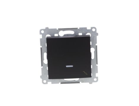 Simon 54 Łącznik schodowy z podświetleniem LED (moduł) 10AX 250V szybkozłącza, czarny mat DW6L.01/49