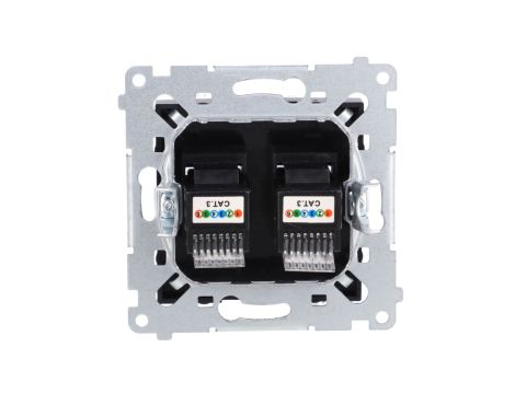 Simon 54 Gniazdo telefoniczne podwójne RJ12 (moduł) czarny mat DT2.01/49