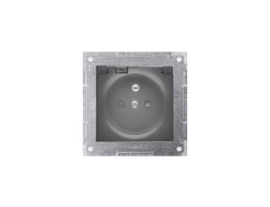 Simon 54 Gniazdo do wersji IP44 bez uszczelki (moduł) 16A 250V klapka trans. czarny mat wym. uszczelka ramki DGZ1BUZ.01/49A