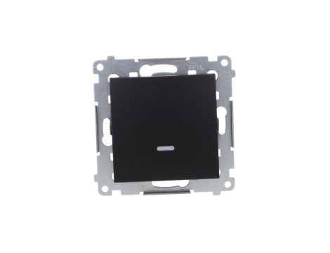 Simon 54 Przycisk pojedynczy zwierny z podświetleniem LED bez piktogramu (moduł) 10AX 250V szybkozłącza, czarny mat DP1L.01/49