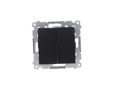 Simon 54 Łącznik świecznikowy do wersji IP44 (moduł) 10AX 250V szybkozłącza, czarny mat z wkładkę uszczelniającą DU1W DW5B.01/49