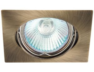 Oczko 50W/12V MR16 IP20 kwadrat ruchome aluminiowe szczotkowany mosiądz IZZY DT10-Q-AB GXPL033