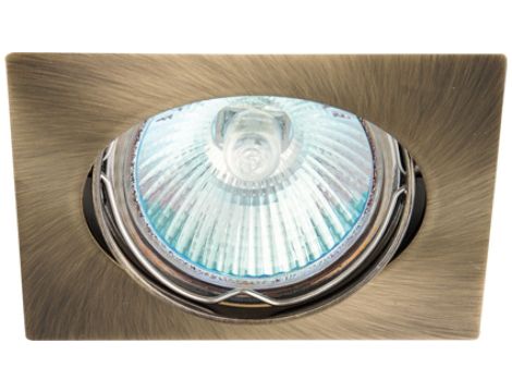 Oczko 50W/12V MR16 IP20 kwadrat ruchome aluminiowe szczotkowany mosiądz IZZY DT10-Q-AB GXPL033