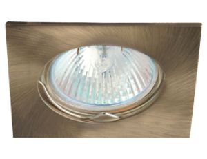 Oczko 50W/12V MR16 IP20 kwadrat stałe aluminiowe szczotkowany mosiądz IZZY DS10-Q-AB GXPL009