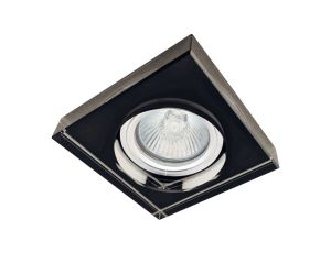 Oczko 50W/12V MR16 IP20 kwadrat szkło / aluminium czarne BLACK HIGH PEARL-S GXPO037