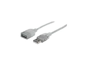 Przedłużacz USB 2.0 A-A M/F srebrny 336314 /1,8m/
