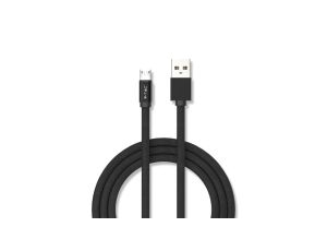 Kabel Micro USB 1m 2,4A w oplocie Czarny 8494