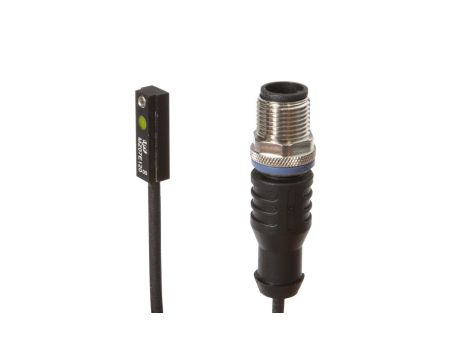 Czujnik magnetyczny cylinder rowek T 6,2 mm 6,3x20x5,2mm 10-30V DC PNP NO złącze kablowe M12 3-pinowe 0,3m PUR IP67 MZ07E120