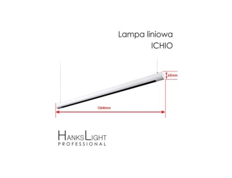 Lampa LED,HanksLight,liniowa,white, alu,zwiesz,1264mm,down36W, SMD,AC230V,4000K-W L4702025 (OCHIO)
