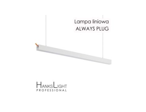 Lampa LED HanksLight,white,liniowa,alu,zwiesz,wtyczka-opcja łączenia,1200mm,down36W,4000K L4702120 (always plug)