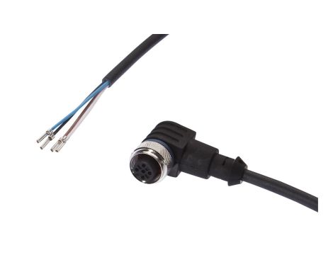 Kabel konfekcjonowany jednostrony złącze M12 żeńskie 4-pinowe kątowe wolny koniec przewodu 4x0,34mm 2m PUR 250V VK200321