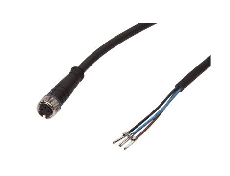 Kabel konfekcjonowany jednostrony złącze M8 żeńskie 3-pinowe proste wolny koniec przewodu 3-żyłowy 3m PUR IP67 VK300075