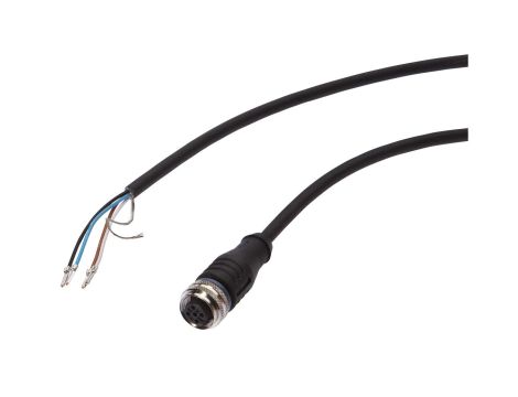Kabel konfekcjonowany jednostrony złącze M12 żeńskie 4-pinowe proste wolny koniec przewodu 4x0,34mm 10m PUR IP67 250V 90 stC VK