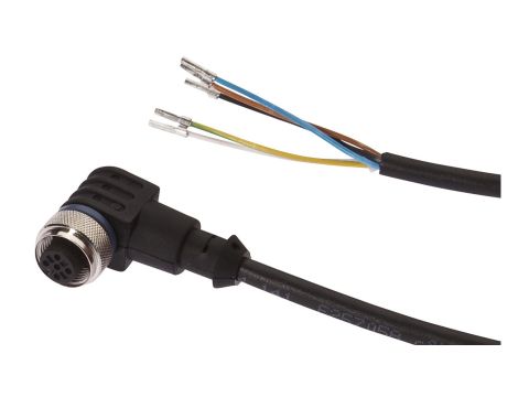 Kabel konfekcjonowany jednostrony złącze M12 żeńskie 5-pin kątowe wolny koniec przewodu 5x0,34mm 5m PUR IP67 60V 90stC VK500621