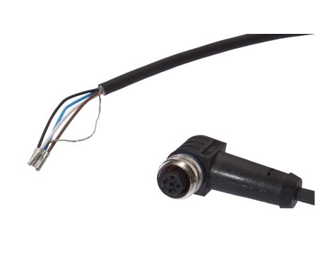 Kabel konfekcjonowany jednostrony złącze M12 żeńskie 4-pin kątowe wolny koniec przewodu 4x0,34mm 5m PUR IP67 250V VK505321