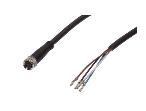 Kabel konfekcjonowany jednostrony złącze M8 żeńskie 4-pinowe proste wolny koniec przewodu 4x0,34mm 10m TPU IP67 250V VKA00375
